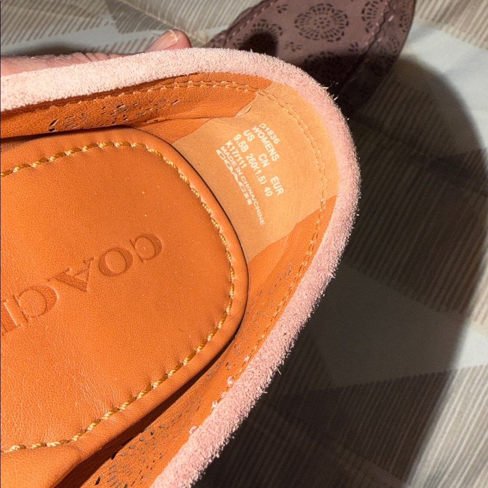 Coach Mauve Floral Cutout Loafers - Picture 7 of 8